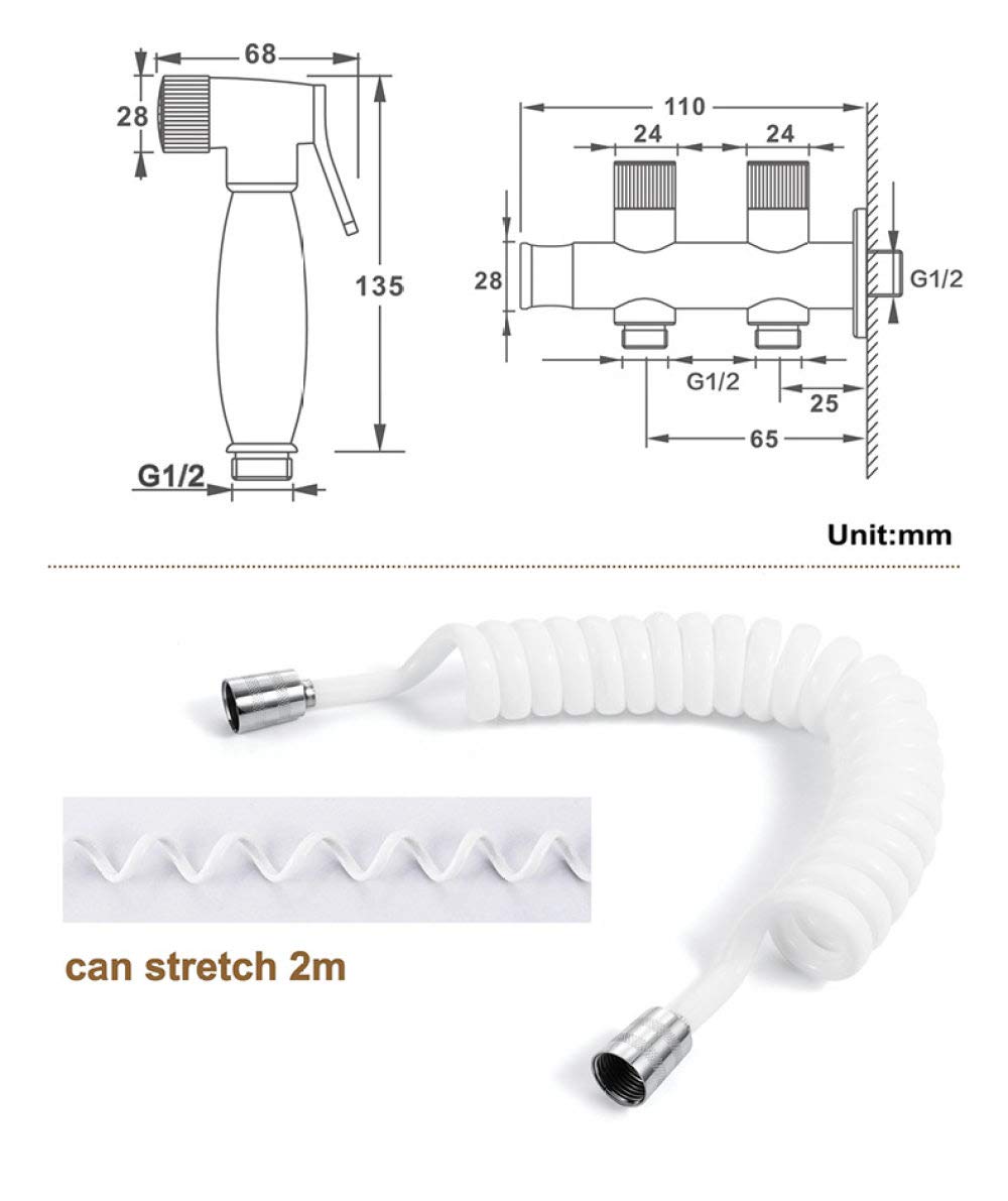 Premium Wall-Mounted Bathroom Handheld Bidet Sprayer - Shattaf Toilet Sprayer for Personal Hygiene & Potty Training | Perfect for Bottom Cleaning, Baby Care & Postpartum Use | Easy Install Stainless Steel Water Sprayer for Toilet & Shower Areas