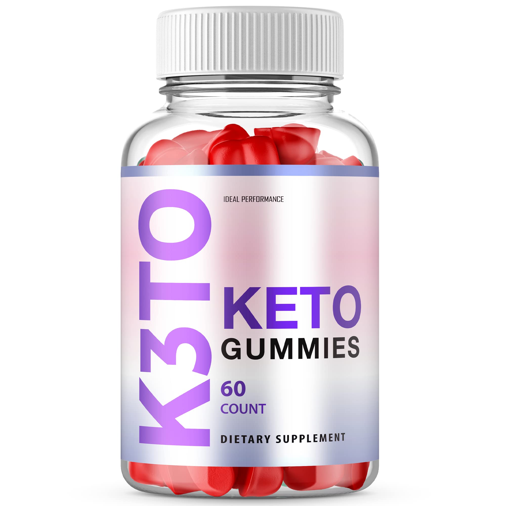 Ideal Performance K3TO Ketos Gummies - 60 Count | Keto-Friendly Weight Loss Supplement for Men & Women | Perfect for Low-Carb Diet & Ketogenic Lifestyle