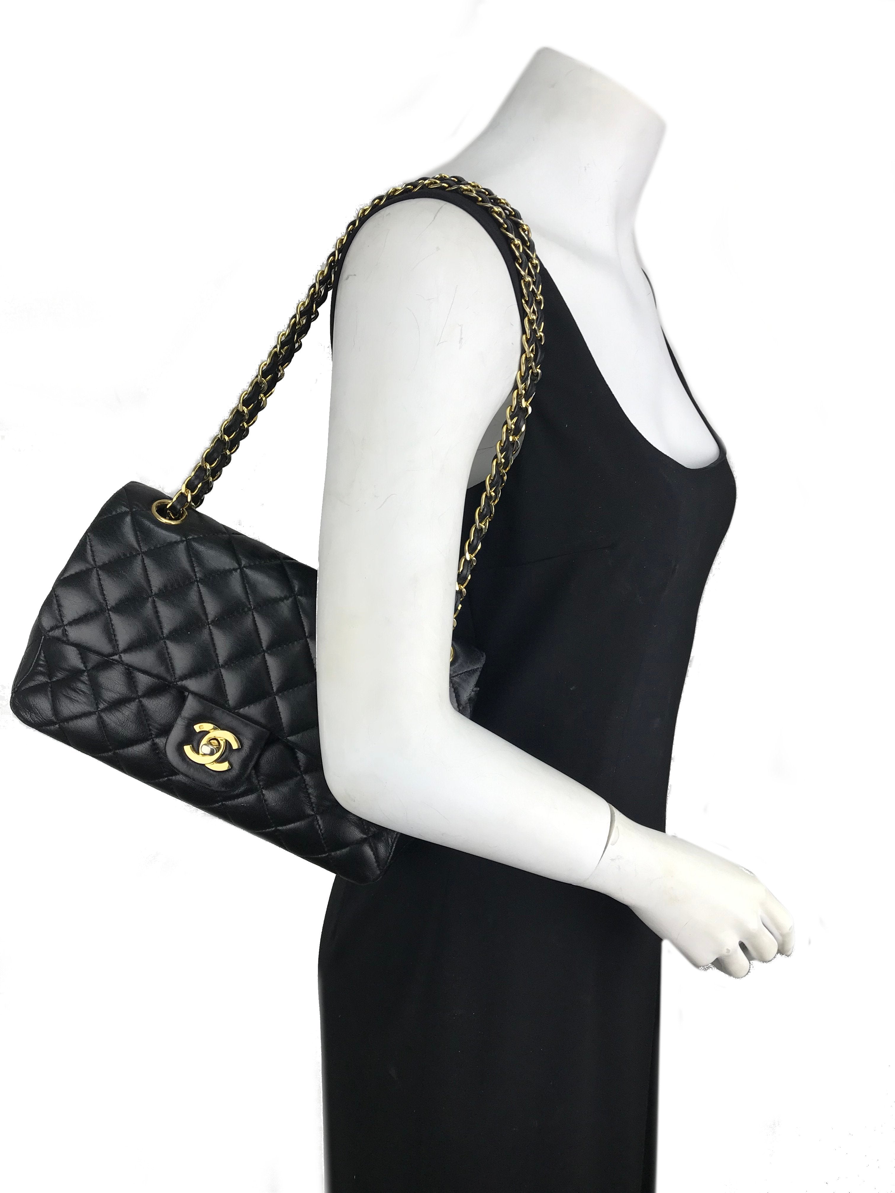 Chanel Quilted Lambskin Classic Medium Double Flap Bag - Luxury Designer Handbag for Women | Perfect for Evening Events, Parties & Special Occasions