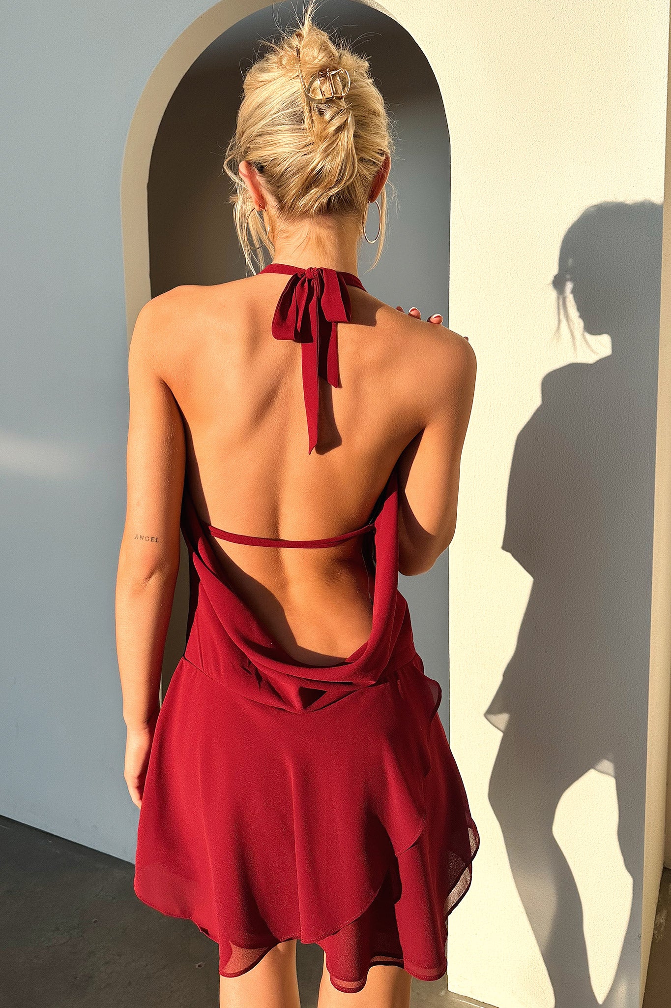 Cleo Dress Burgundy - Elegant Women's Midi Dress for Casual & Evening Wear | Perfect for Parties, Dates & Office
