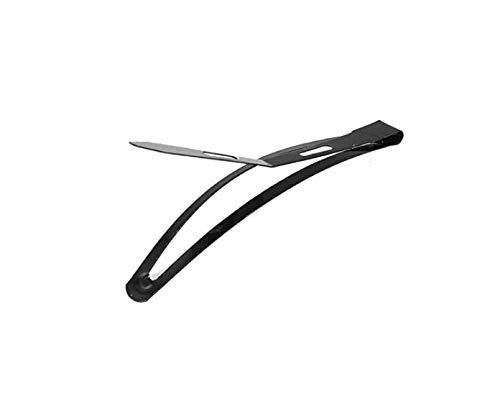 FAMEZA 24 Pcs Large Metal Hair Snap Clips - 2.36 Inch No-Slip Hair Barrettes for Women & Girls (Black) | Strong Hold for Thick Hair, Perfect for School, Work, Parties & Everyday Styling