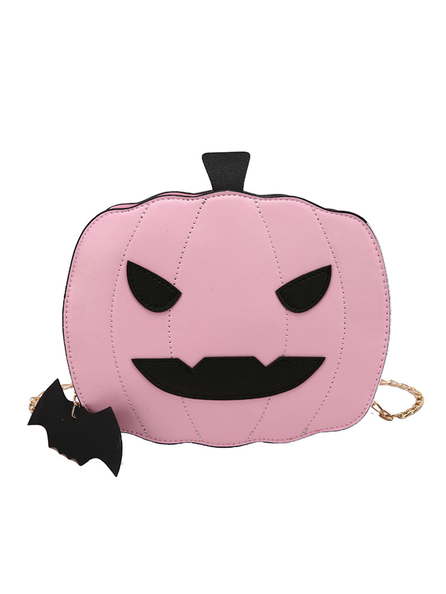 Stylish Women's Pumpkin Shoulder Bag - Cute Devil Crossbody Purse for Halloween Trick or Treat - Fashionable Pink Handbag (One Size) - Perfect for Halloween Parties, Cosplay & Everyday Fall Fashion