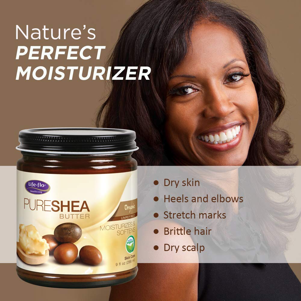 Life flo Pure Shea Butter - 100% Natural Unrefined African Shea Butter for Skin & Hair Care - Moisturizer for Dry Skin, Eczema, Stretch Marks & More - Perfect for DIY Beauty Products & Massage Therapy