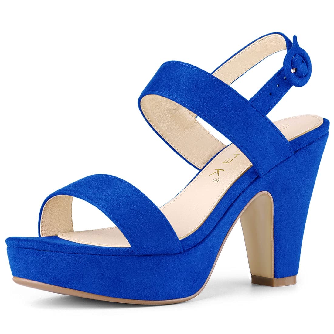 Allegra K Women's Chunky High Heel Slingback Platform Sandals - Comfortable & Stylish Dress Shoes for Parties, Weddings & Night Out