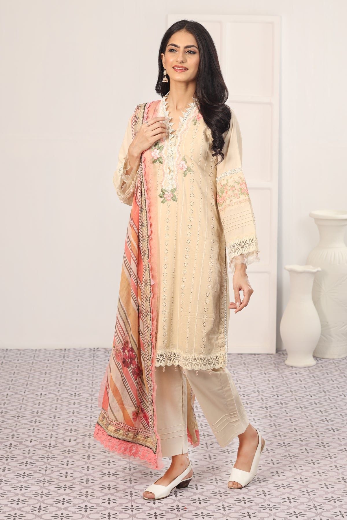 Sobia Nazir Vital Embroidered Lawn Suit - Elegant Pakistani Designer Dress for Women | Perfect for Weddings, Parties & Special Occasions