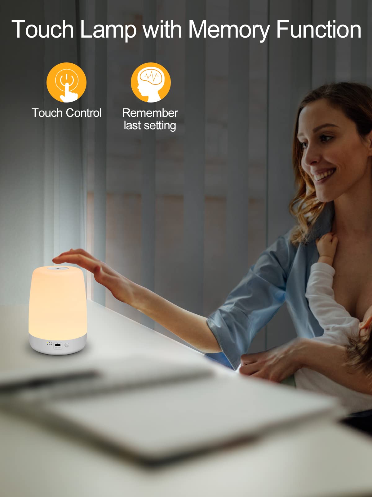 Rechargeable Baby Night Light for Kids Nursery - Portable Touch Night Lamp with 3 Timers & 200H Battery Life - Soft Warm Light for Breastfeeding, Newborn Care, Bedroom, Nursery & Travel Use