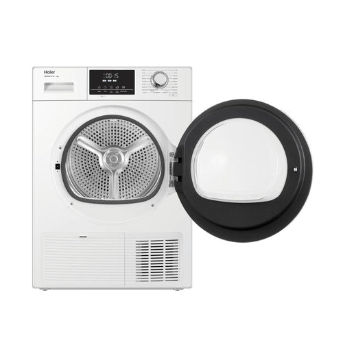Haier 8kg Heat Pump Dryer - Energy Efficient, White (HDHP80E1) for Laundry Room & Small Spaces