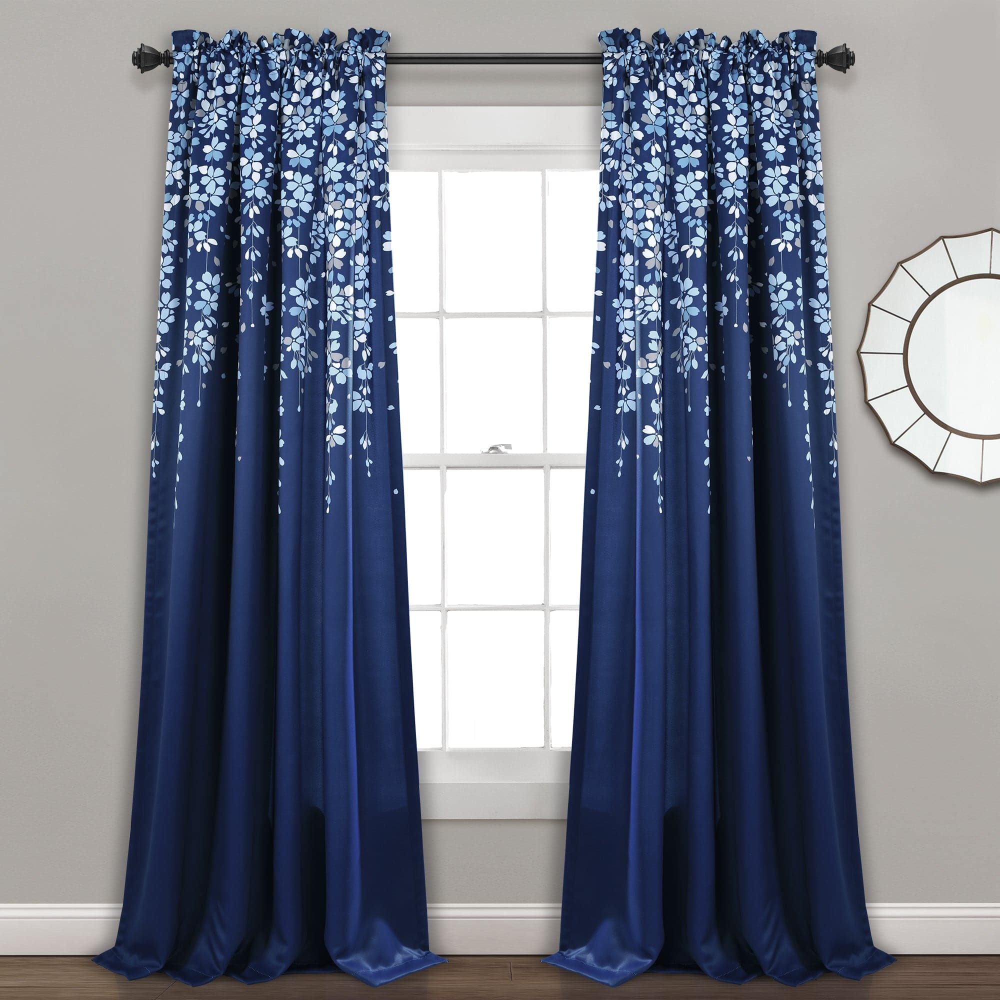 Elegant Weeping Flower Light Filtering Window Curtain Set - Soft Sheer Drapes for Living Room & Bedroom - Perfect for Privacy & Sun Protection
