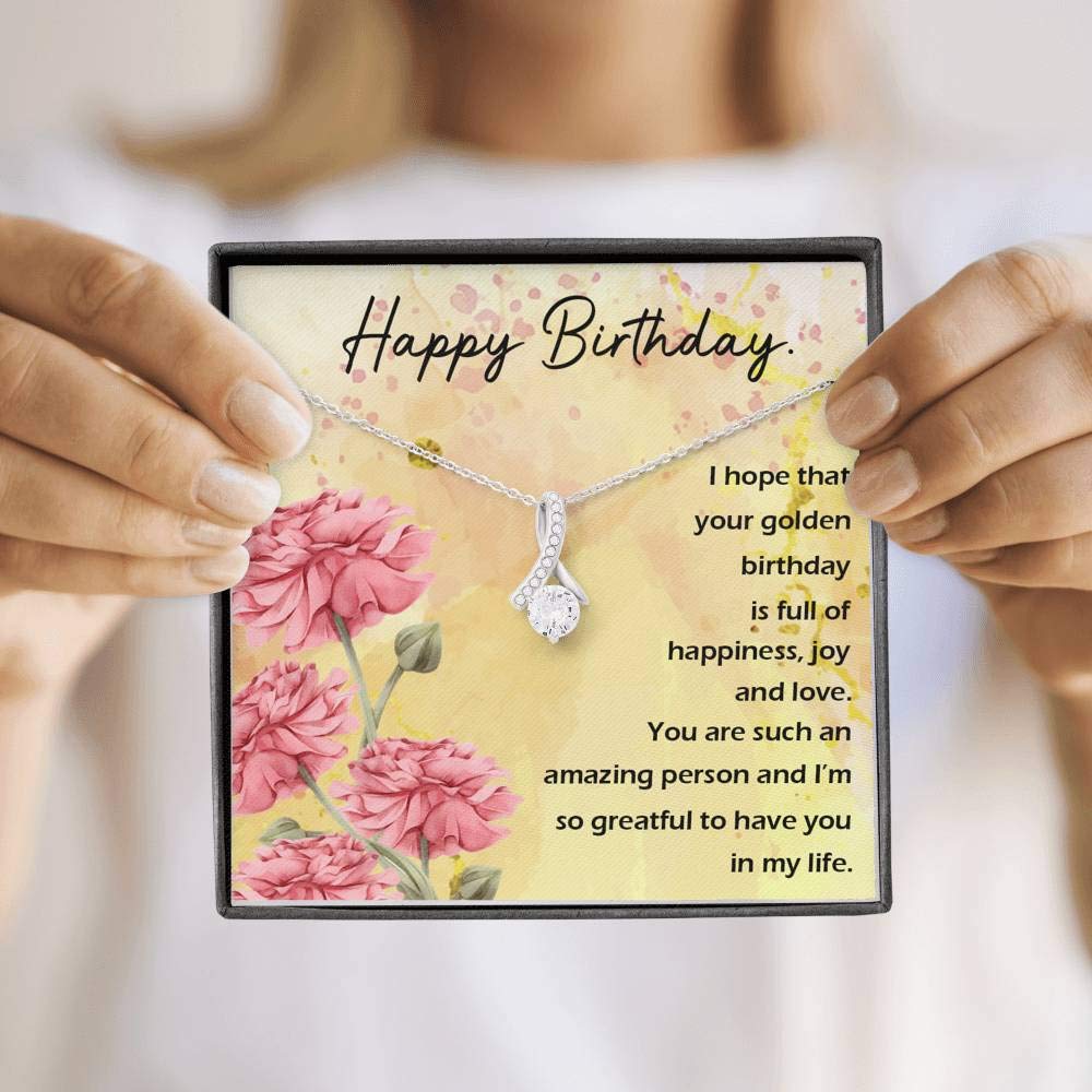 Happy Birthday Necklace for Women - Golden Gift for Her, Sister, Daughter | Party & Celebration
