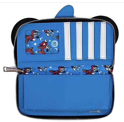 Disney Sorcerer Mickey Mouse Faux Leather Wallet - Loungefly Official Licensed Cosplay Accessory for Disney Fans, Collectors & Theme Park Visitors