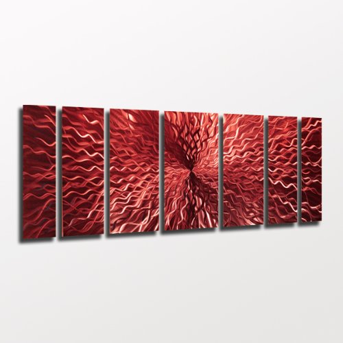 Modern Abstract Metal Wall Sculpture - Rhythmic Energy Red Contemporary Artwork for Home & Office Decor | Perfect for Living Room, Bedroom or Entryway