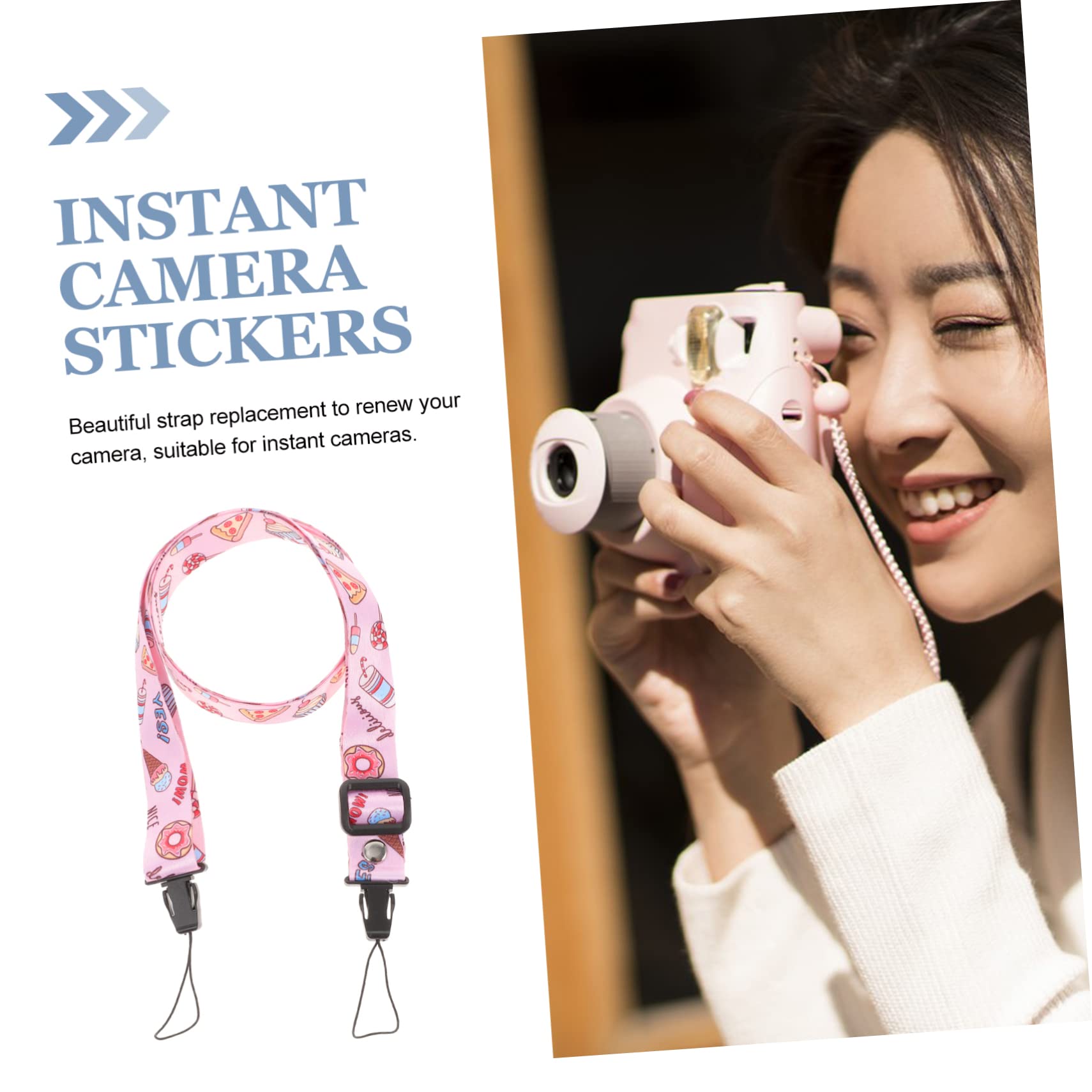 OSALADI 2 Pack Mini Camera Strap Stickers - Small Instant Camera Accessories for Photographers, Film Sticker Handle for Mini Room & Instant Cameras | Perfect for Travel Photography, Vlogging & Creative Camera Decoration