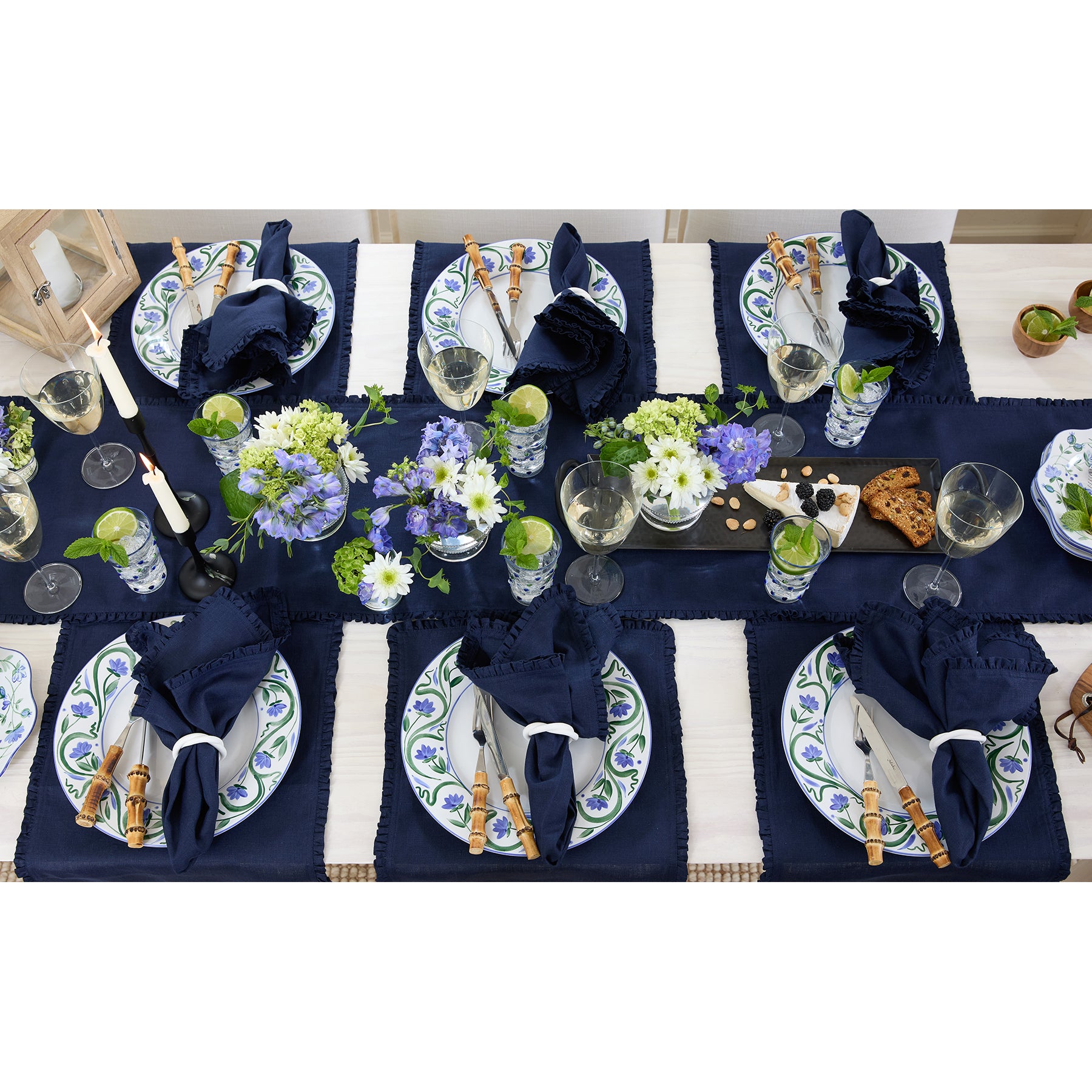 Juliette Ruffle Placemats Set of 4 - Elegant Table Decor for Dining Room, Kitchen, and Party Settings