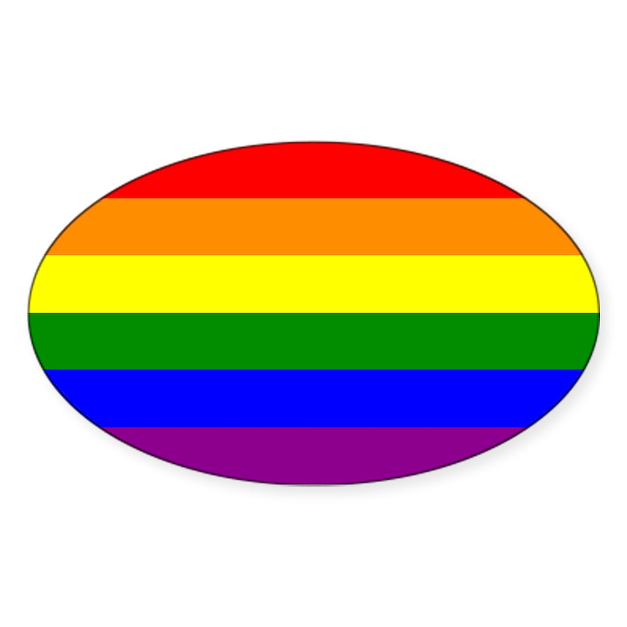 Gay Pride Flag Oval Sticker - Waterproof Vinyl Car Bumper Decal for LGBTQ+ Support - Perfect for Cars, Laptops, Windows & Pride Events