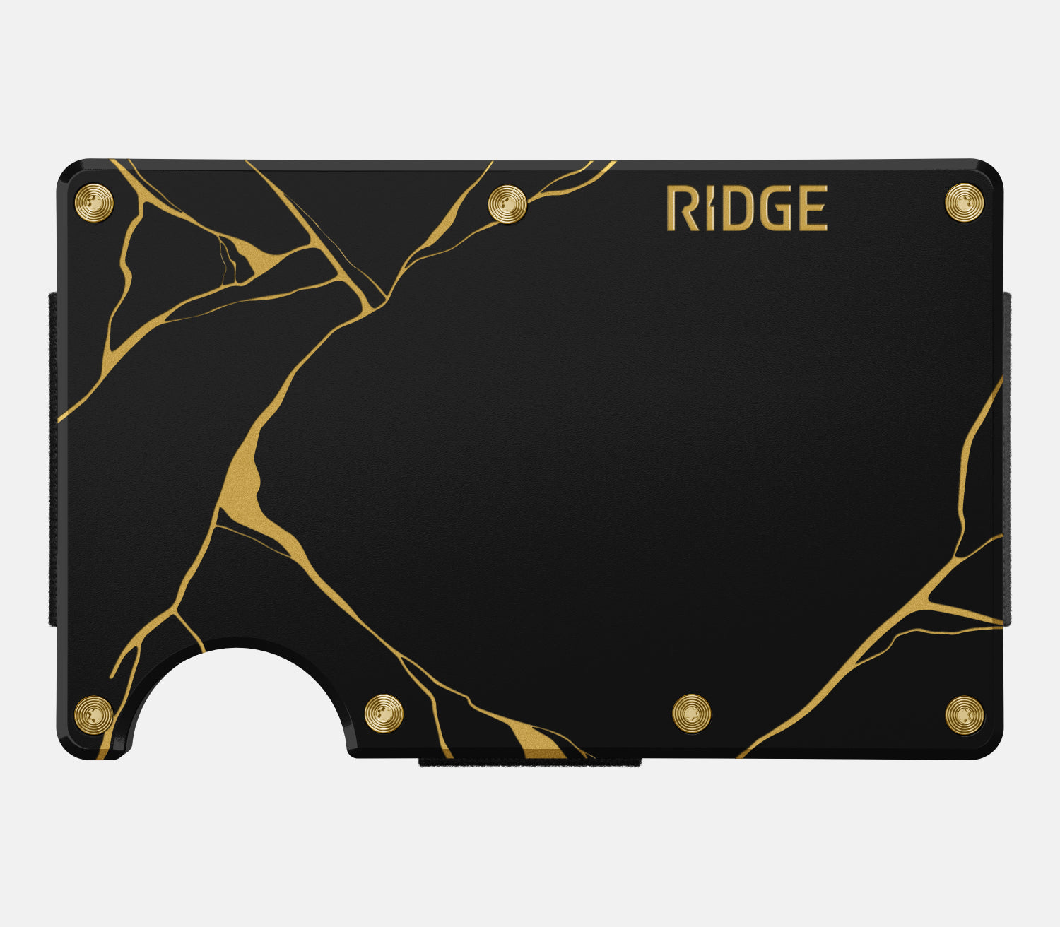 Ridge Wallet Kintsugi Black - Slim Minimalist RFID Blocking Metal Wallet for Men - Perfect for Everyday Carry, Travel & Gifting