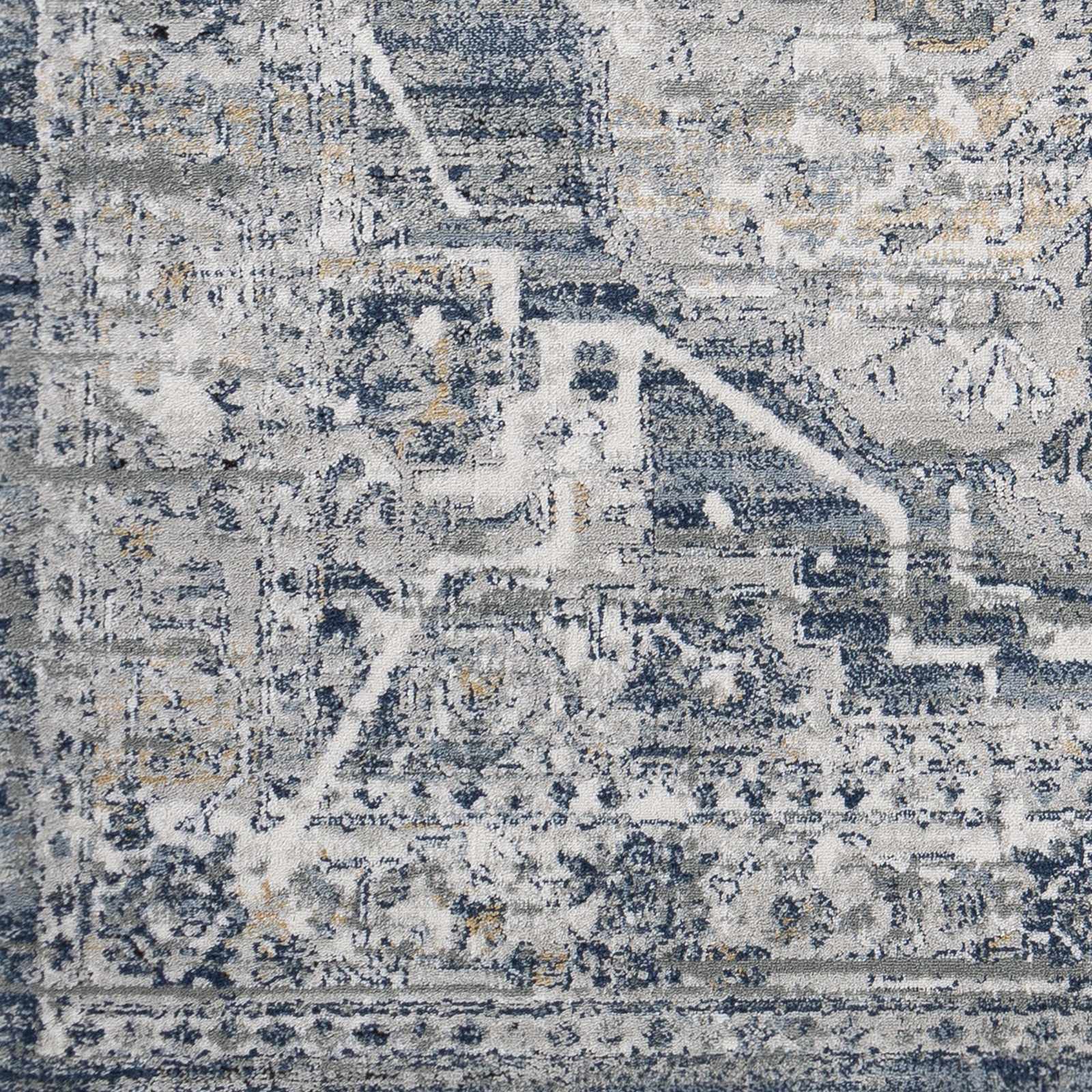 Hauteloom Tansley Traditional Area Rug 9' x 12' - Soft Gray Blue Black Living Room Bedroom Rug - Perfect for Home Decor, Cozy Spaces & Modern Interiors