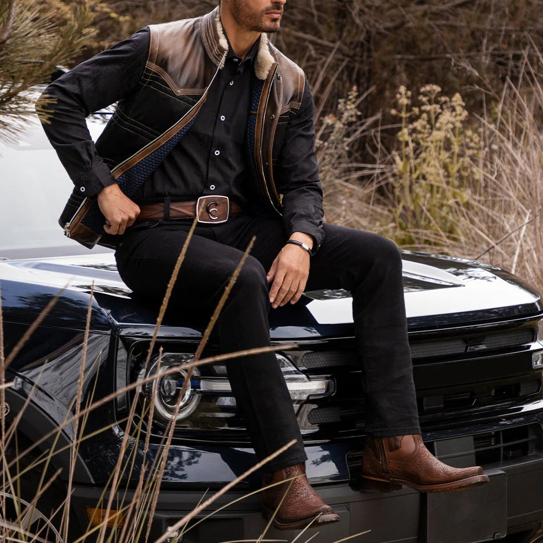 Men's Cuadra Tobacco Casual Cowboy Shark Boots - Western Style Leather Boots for Riding, Work & Outdoor Adventures