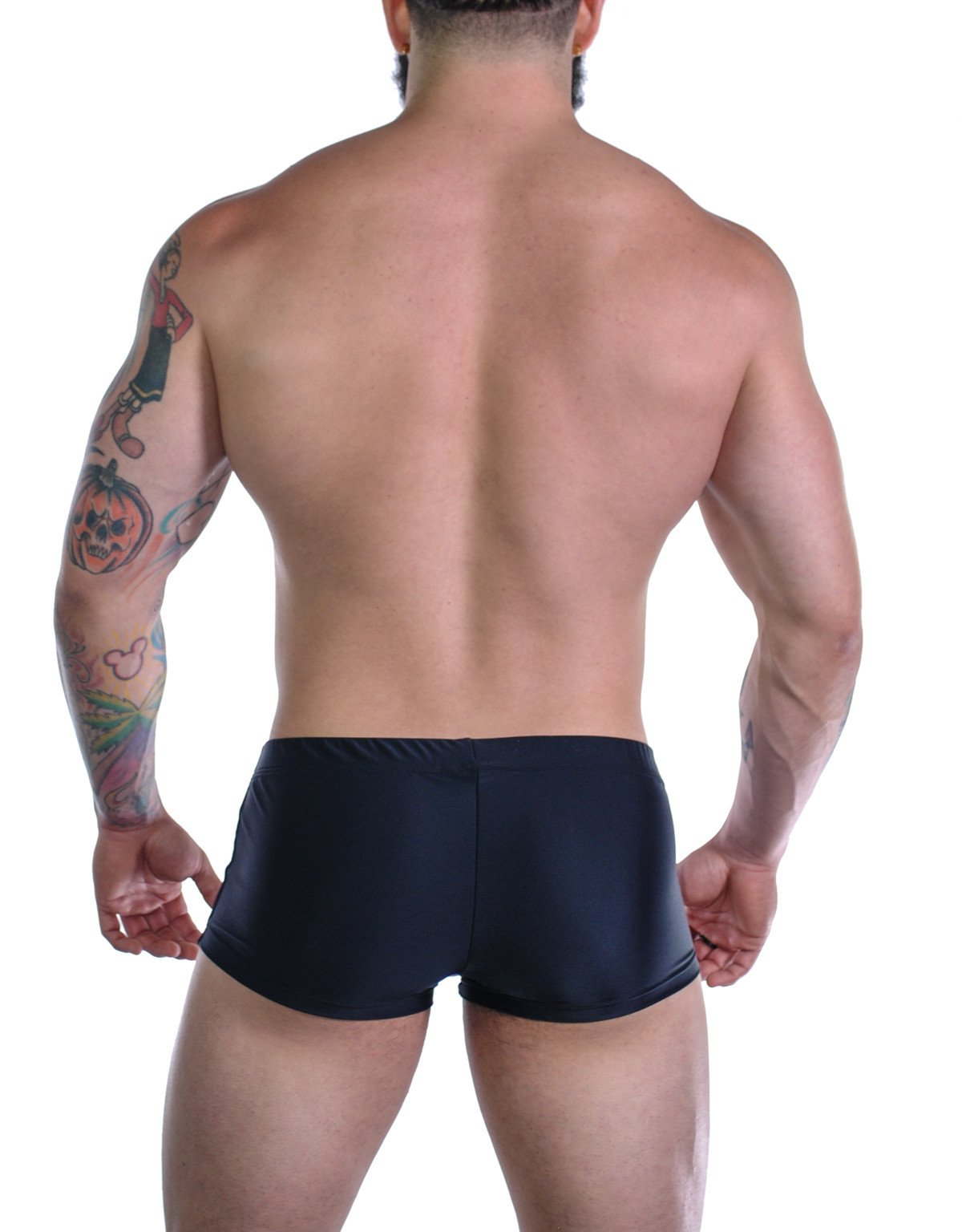 Wildmant Sportivo Square Cut Black & Purple - High-Performance Swimwear for Competitive Swimming & Beach Volleyball