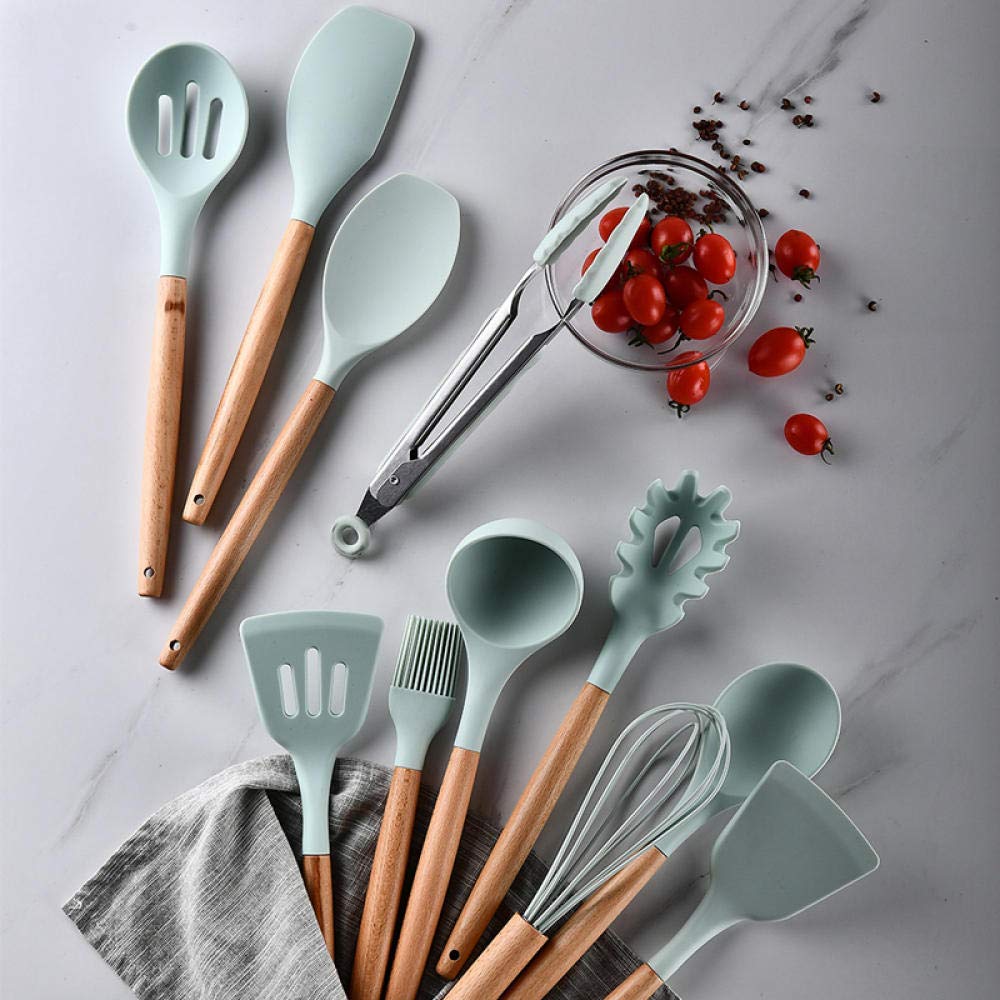 12-Piece Silicone Cooking Utensils Set - Heat-Resistant, Non-Stick Kitchen Tools with Storage Box - Perfect for Baking, Frying & Everyday Cooking - Black