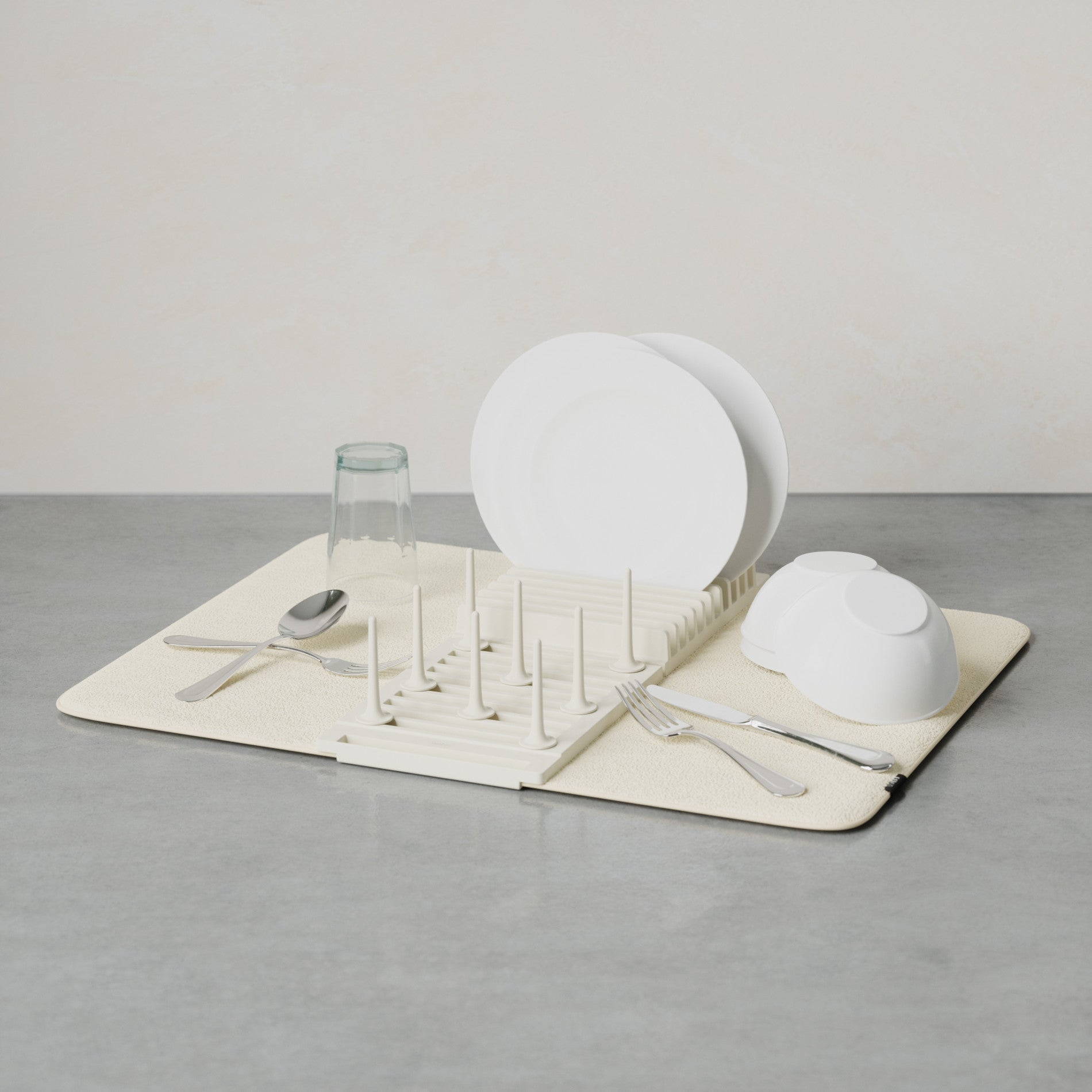 UDry Peg Dish Rack with Mat - Space Saving Drying Rack for Dishes, Cups & Utensils - Perfect for Kitchen Countertop, Sink Side & Small Spaces