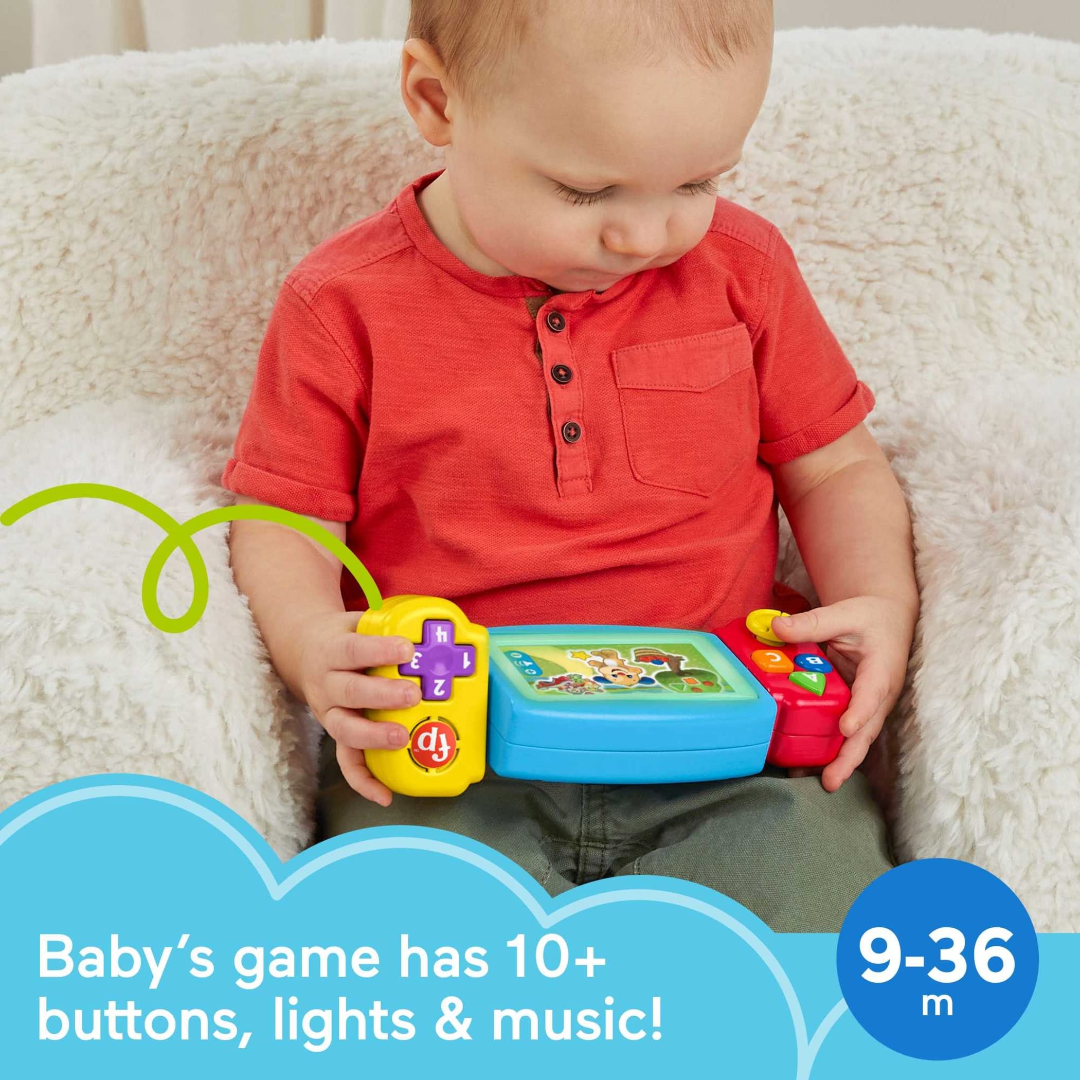 Fisher-Price Laugh & Learn Baby Toy - Interactive Twist & Learn Pretend Video Game with Lights & Music for Toddlers 9+ Months - Fun Early Learning & Entertainment Gift for Infants