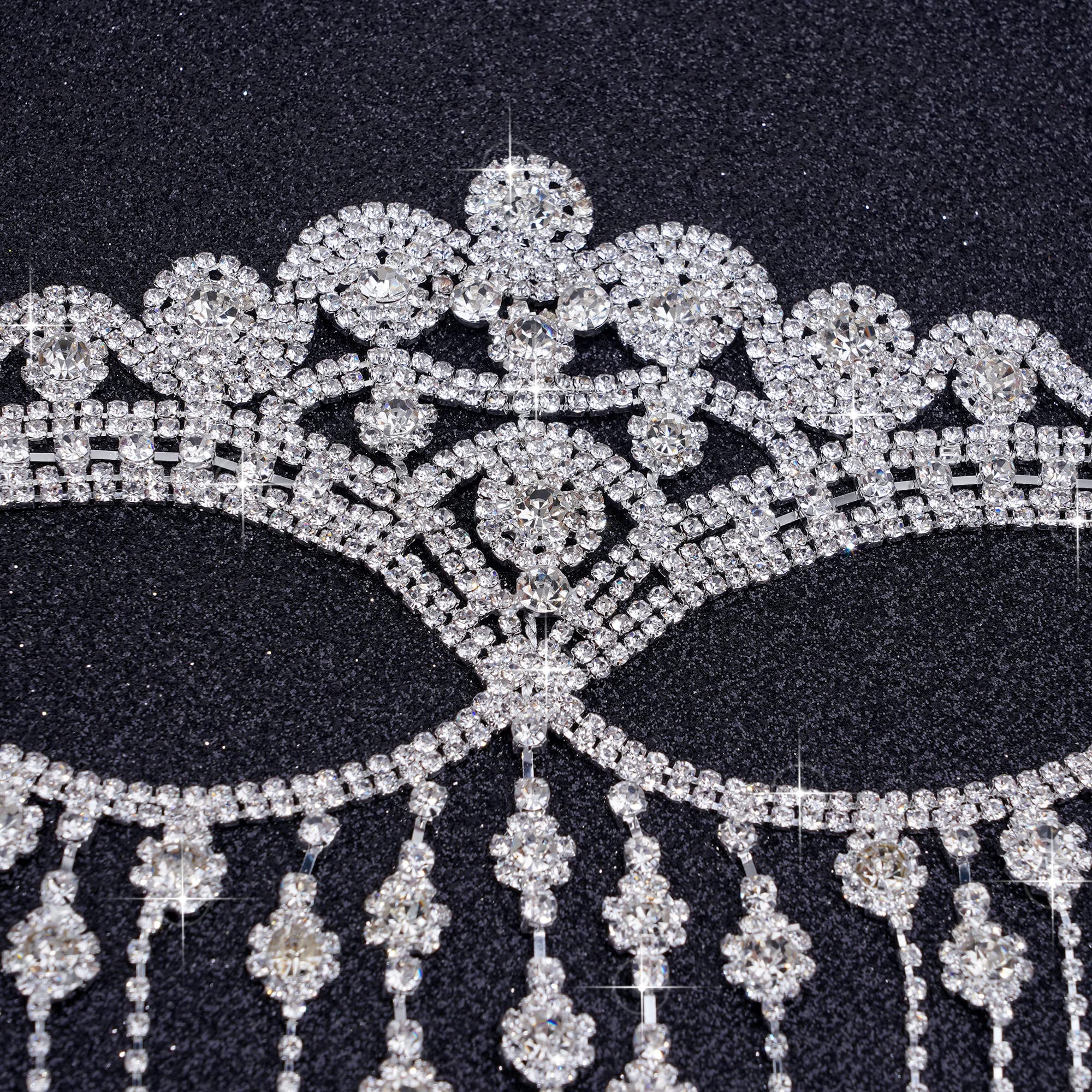 CCbodily Rhinestone Face Mask for Women - Crystal Face Chain Masquerade Mask, Elegant Rhinestone Mask for Parties, Halloween, Cosplay & Special Events