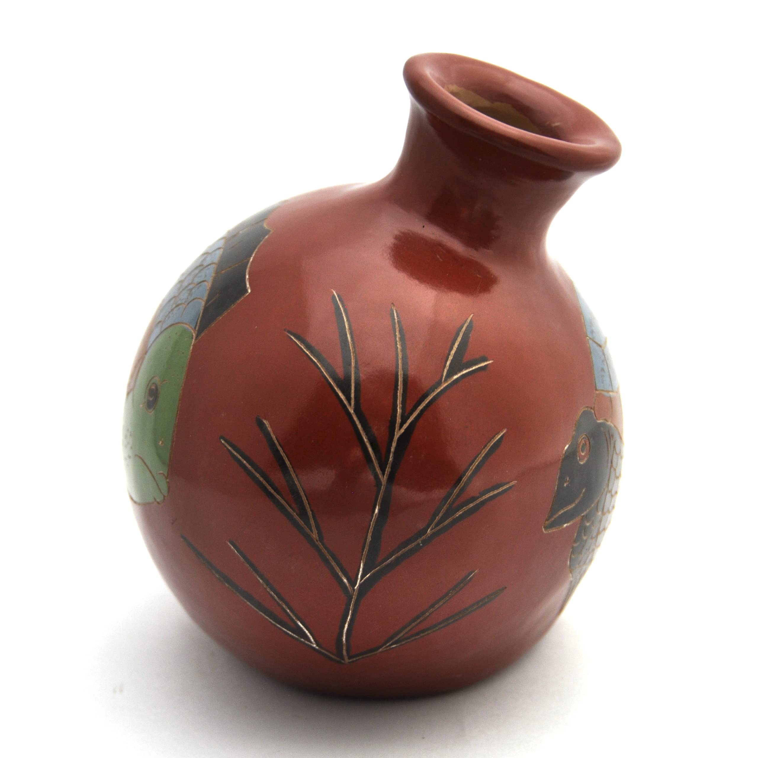 Ceramic Vase for Home Decor - Blue and Green Oval Centerpiece for Living Room, Kitchen, Office | Perfect for Tabletop, Shelf Display & Wedding Centerpieces
