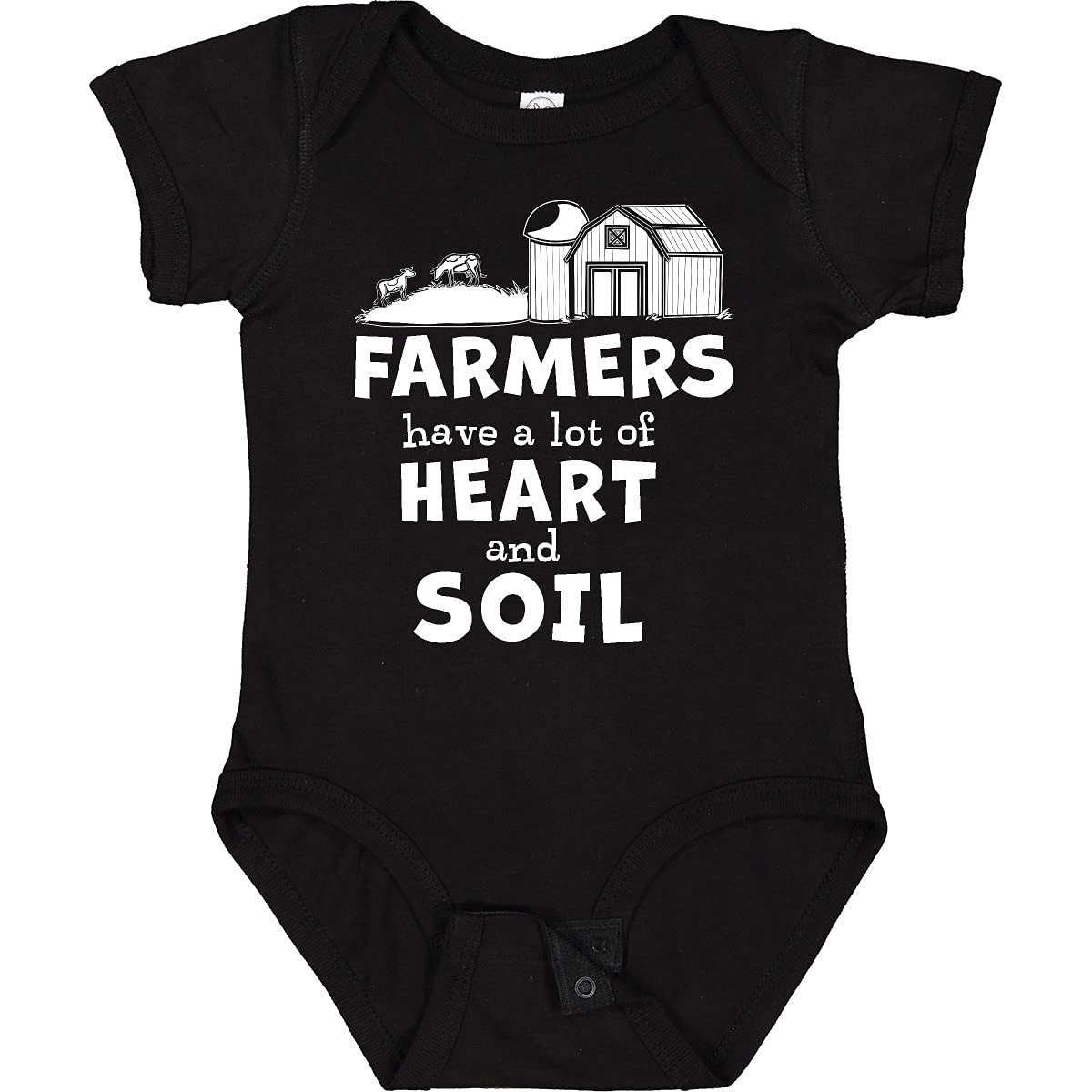 Inktastic Farmers Have a Lot of Heart and Soil Baby Bodysuit - Cute Farm-Themed Organic Cotton Onesie for Infants & Toddlers - Perfect for Farm Visits, Family Photos & Everyday Play