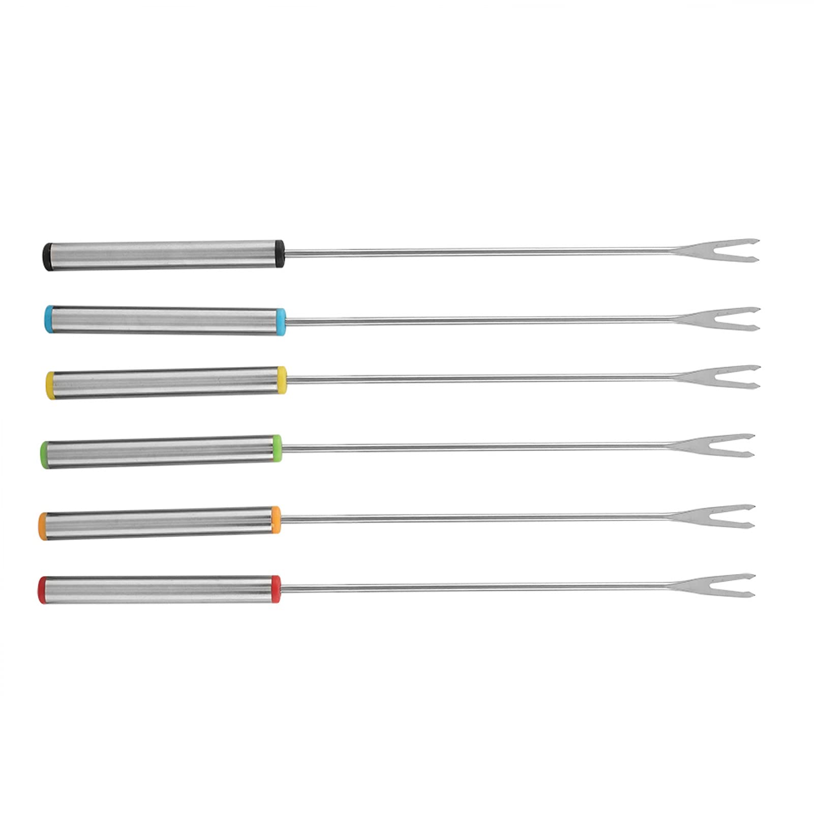 6-Piece Stainless Steel Fondue Forks Set for Chocolate, Cheese & Dessert - Durable Kitchen Tools & Tableware for Parties, Dinner & Entertaining