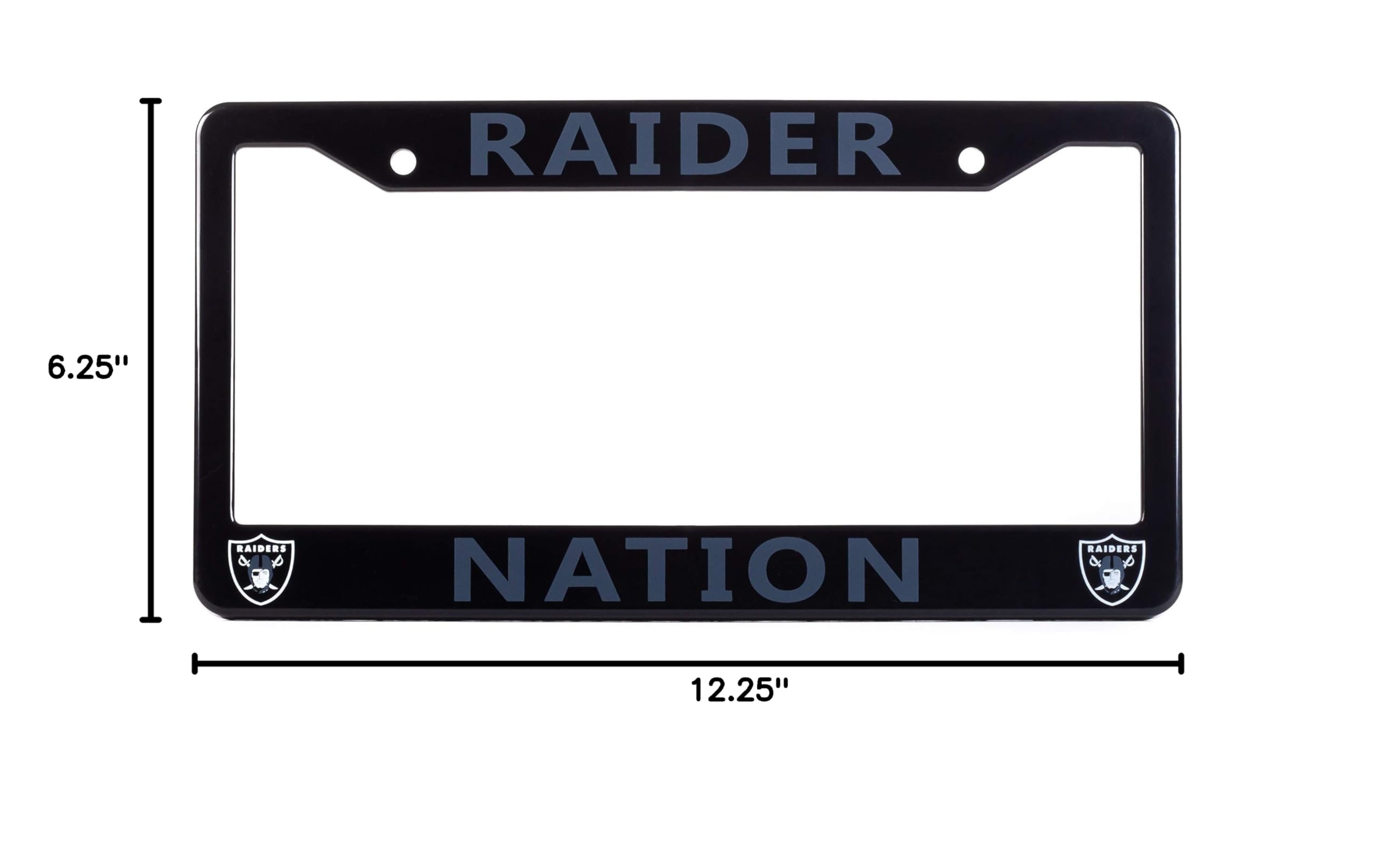 Las Vegas Raiders License Plate Frame - Black Slim Design 12.25