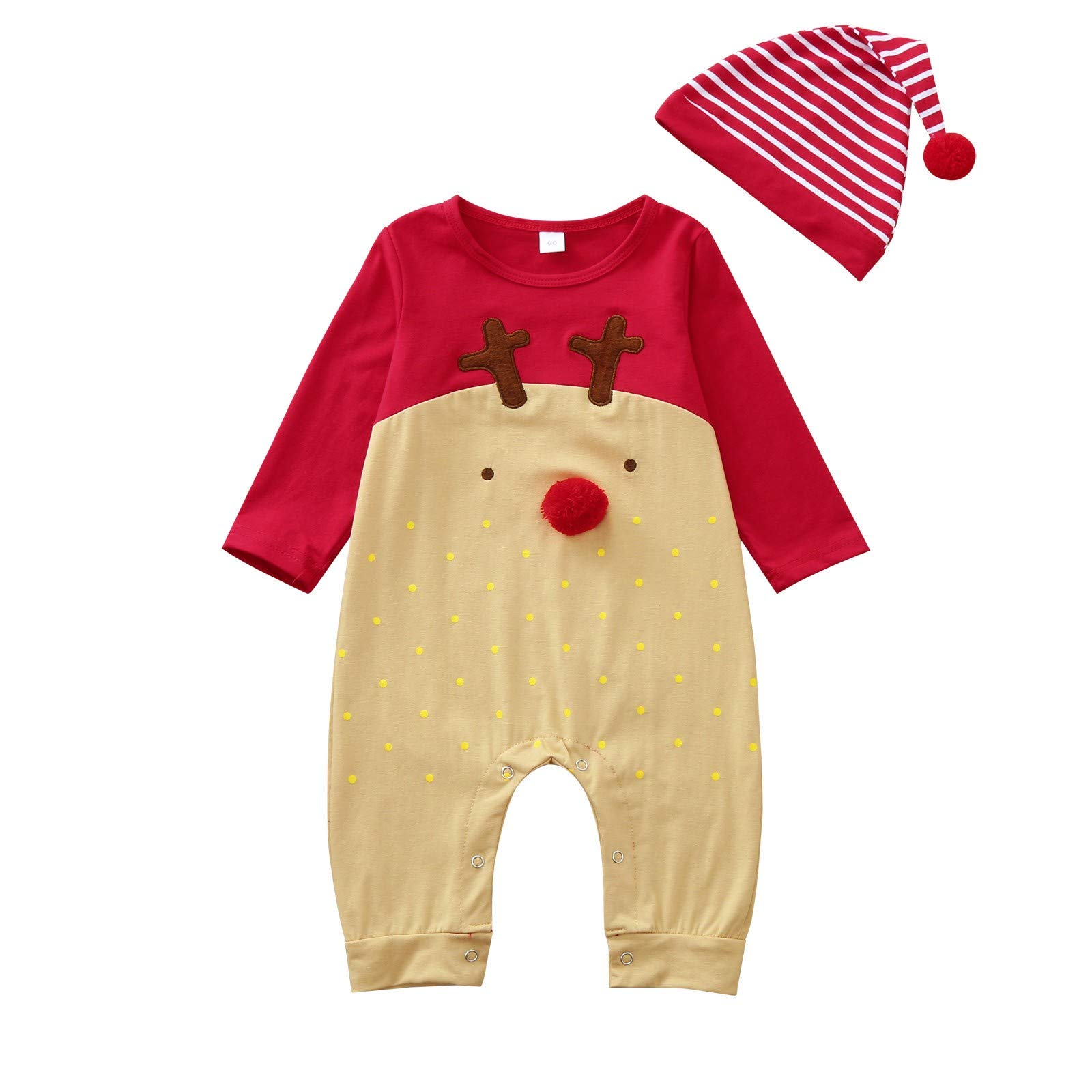 **Adorable Baby Girl Clothes - Newborn Romper Suit with Cartoon Print, Long Sleeve Outfit for Boys & Girls - Perfect for Christmas, Photoshoots & Daily Wear**