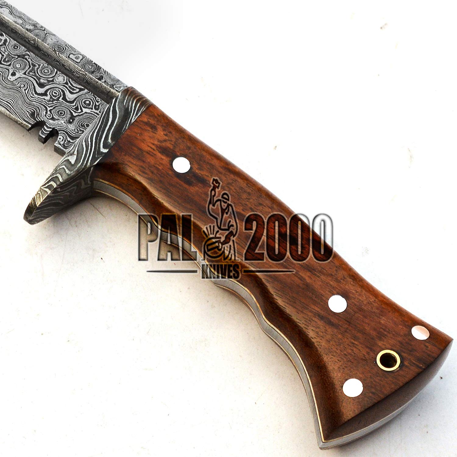 Handmade Damascus Steel 12 Inch Kukri Knife with Leather Sheath - Razor Sharp Tactical Survival Blade for Outdoor Camping, Hunting & Bushcraft - PAL 2000 Series 9675