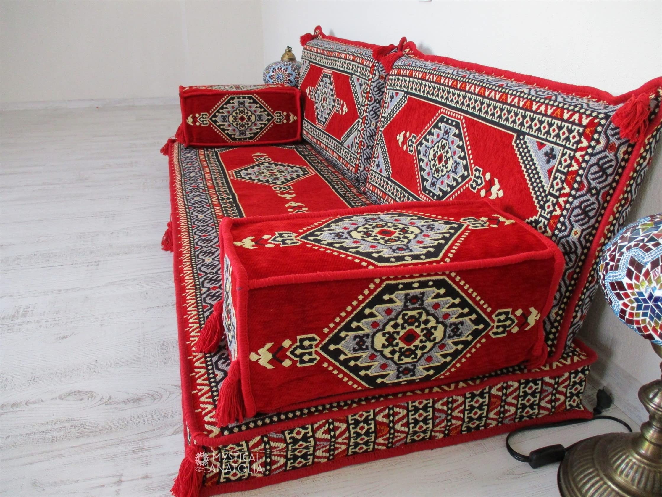 Arabic Majlis Sofa - Traditional Floor Seating for Living Room, Lounge & Home Decor | Oriental Style Couch for Relaxation & Social Gatherings