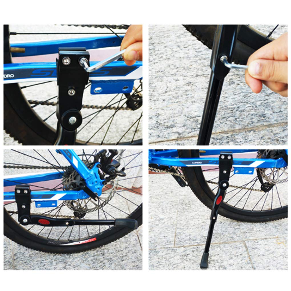 IPENNY Universal Bike Kickstand - Adjustable Height Alloy Rear Side Bicycle Stand for 24