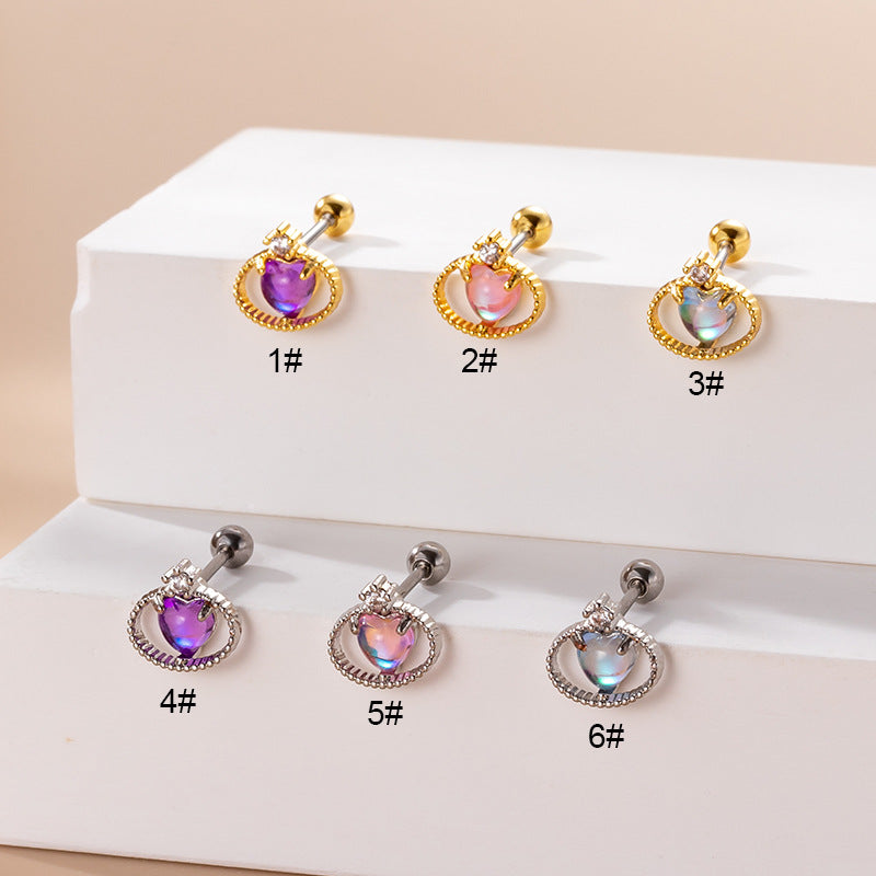 20G Hypoallergenic Heart Conch Stud Earrings for Sensitive Ears | Surgical Steel Cartilage Piercing Jewelry | Perfect for Everyday Wear, Gifts & Special Occasions
