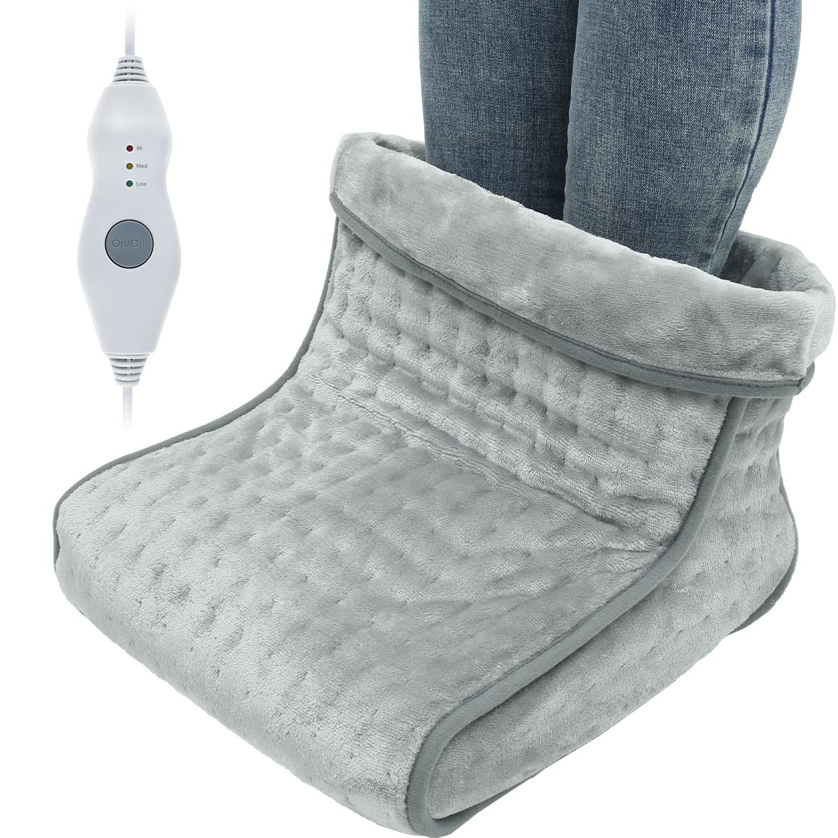 Electric Foot Warmer for Men & Women - Adjustable Heating Pad with 10 Temp Settings & 3 Timer Modes, Removable Washable Cover - Perfect for Home, Office & Winter Use
