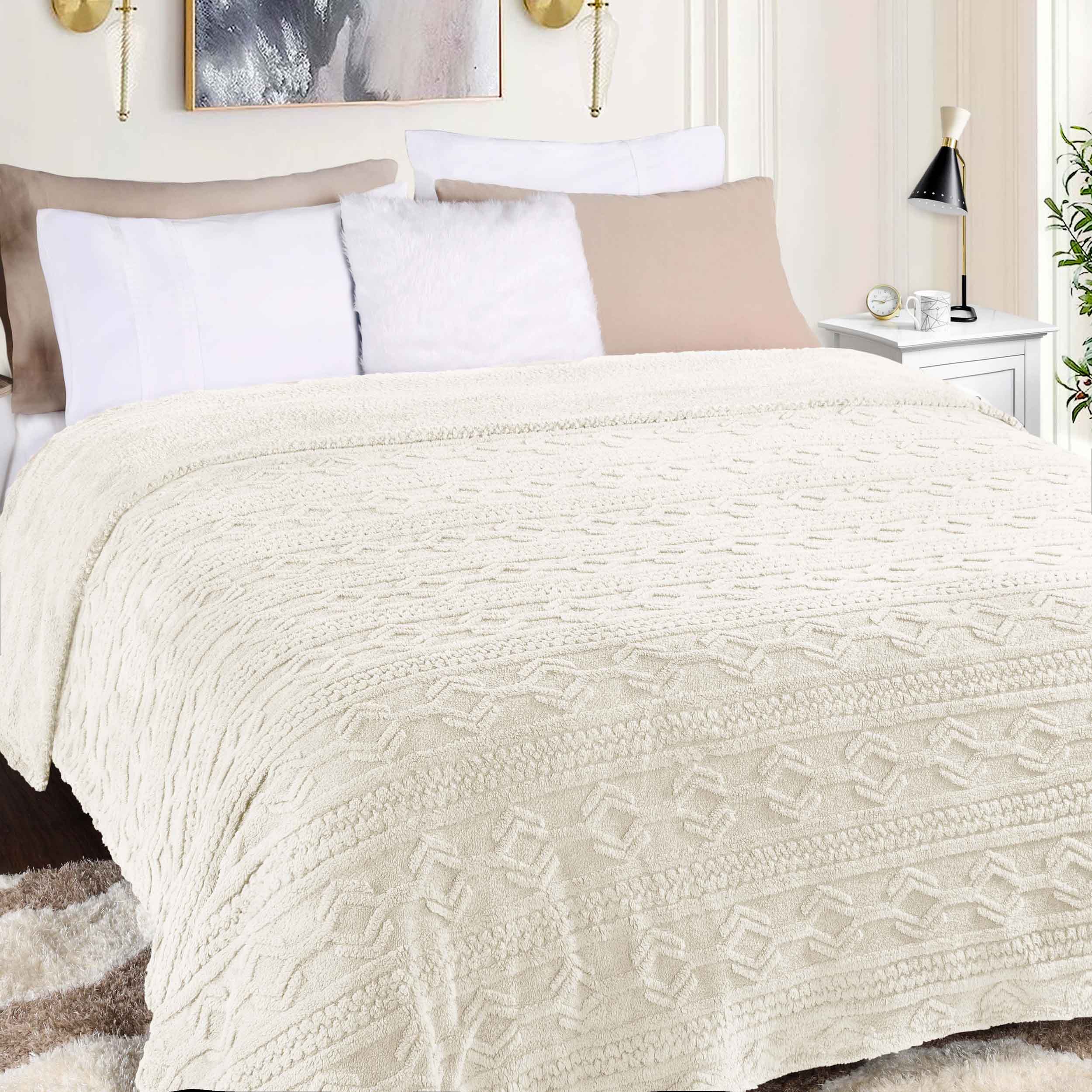 Arctic Boho Jacquard Plush Fleece Blanket - Ultra Soft & Warm Winter Throw for Couch, Bed, Sofa - Perfect for Home Decor, Cozy Nights & Gift Giving