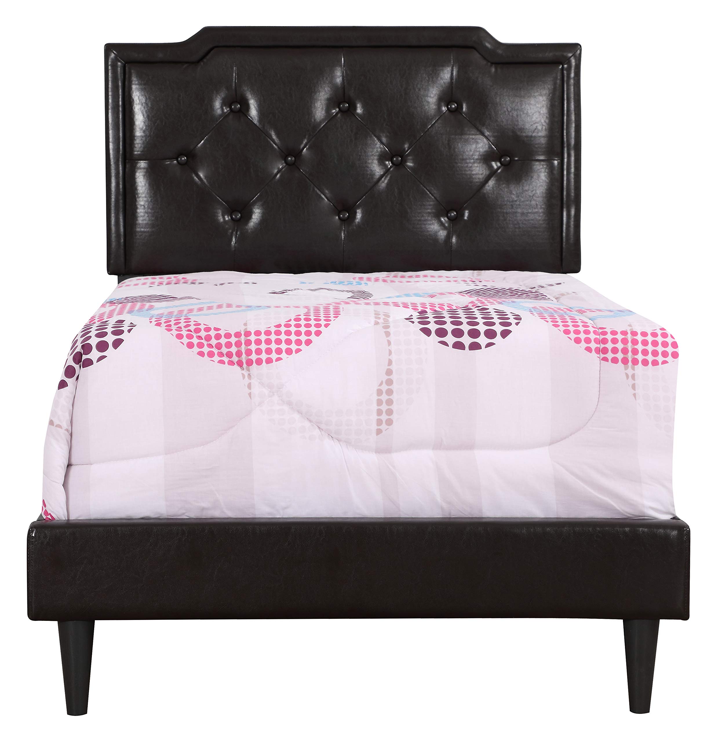 Glory Furniture 1116-TB-UP Twin Size Bed Frame with Storage, Cappuccino Finish - All in One Box - Perfect for Small Spaces, Dorms & Guest Rooms
