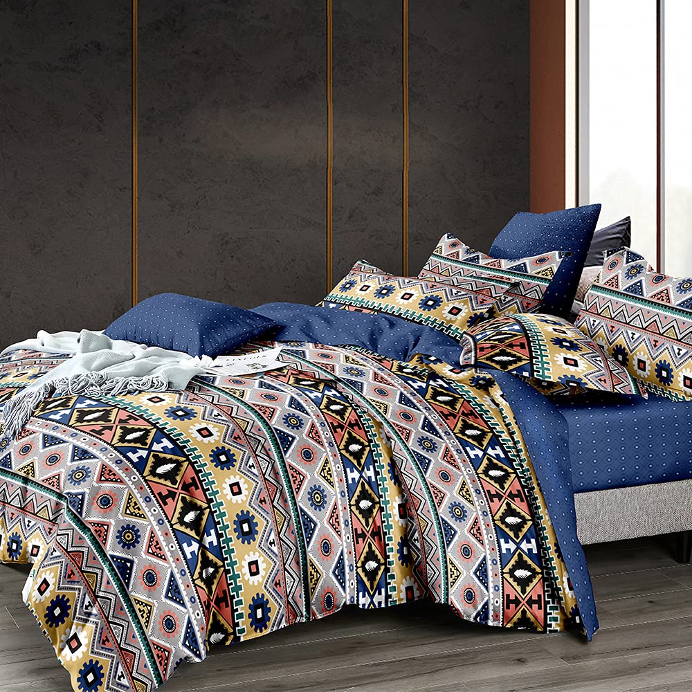 Shatex Boho Twin Comforter Set - 2 Piece Summer Bedding with Ultra Soft 100% Microfiber Polyester - Striped Twin Size Comforter & 1 Pillow Sham - Lightweight Breathable for Kids Room, Guest Bedroom & Dorm Decor