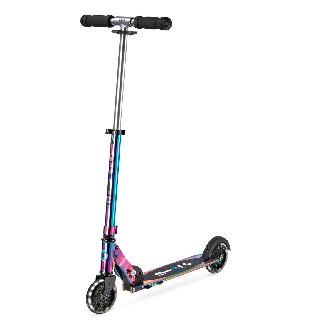 Micro Sprite Kids LED Scooter with Neochrome Finish - 3 Wheel Light Up Kick Scooter for Boys & Girls Ages 5-12 - Fun Outdoor Ride-On Toy for Park, Neighborhood & Sidewalk Adventures