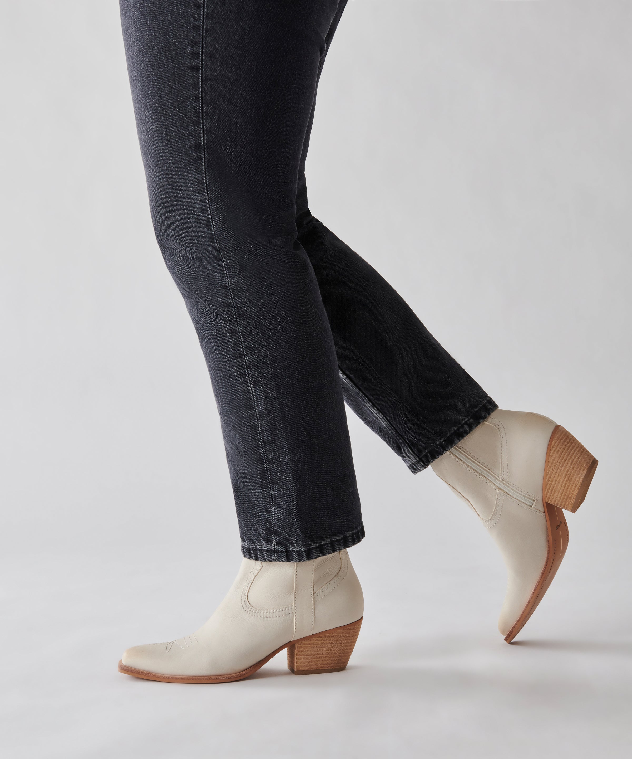 SILMA Women's Booties in Ivory Nubuck Leather - Comfortable Ankle Boots for Fall & Winter | Casual & Dressy Footwear for Work, Date Night & Everyday Wear
