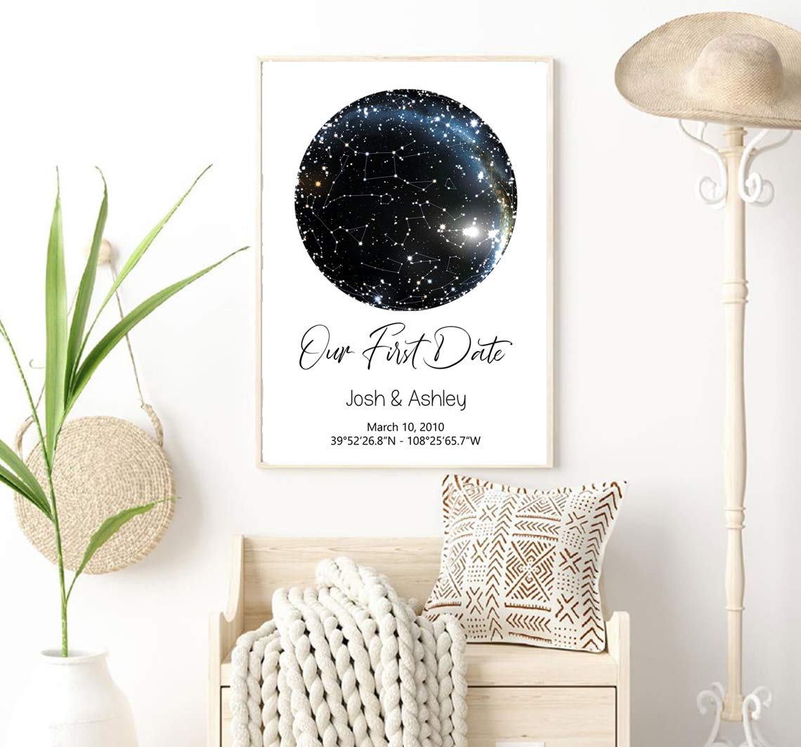 Custom Star Map - Personalized Constellation Print - Unique Gift for Engagement, Wedding & Anniversary - 16x20