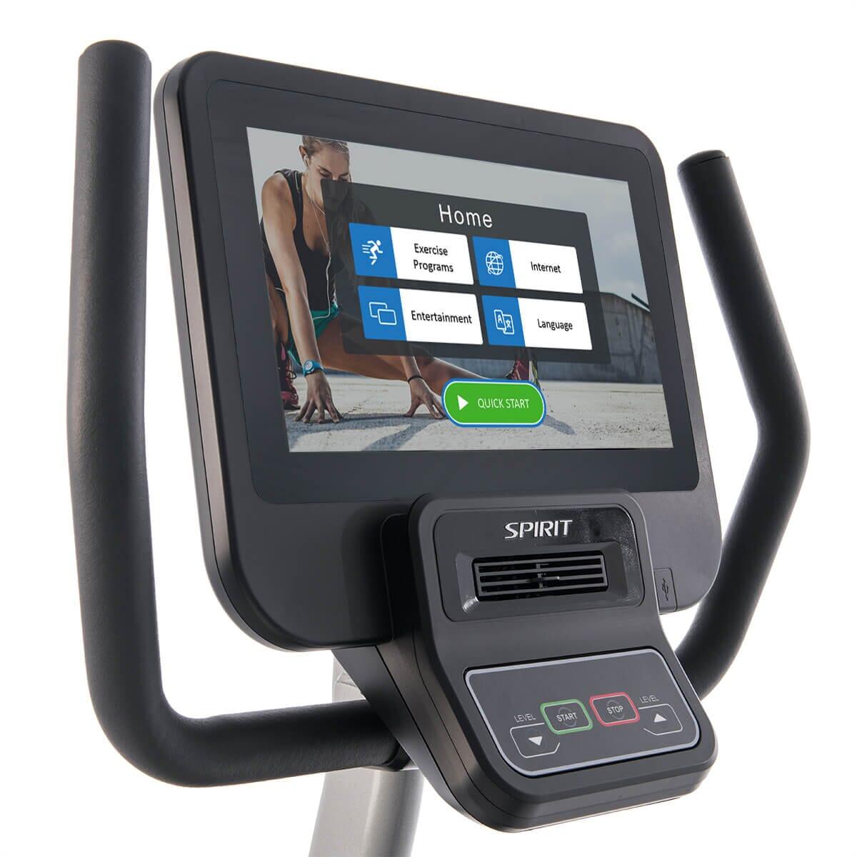 Spirit Fitness CR800ENT Recumbent Exercise Bike for Home Gym - Low Impact Cardio Workout for Seniors & Rehabilitation