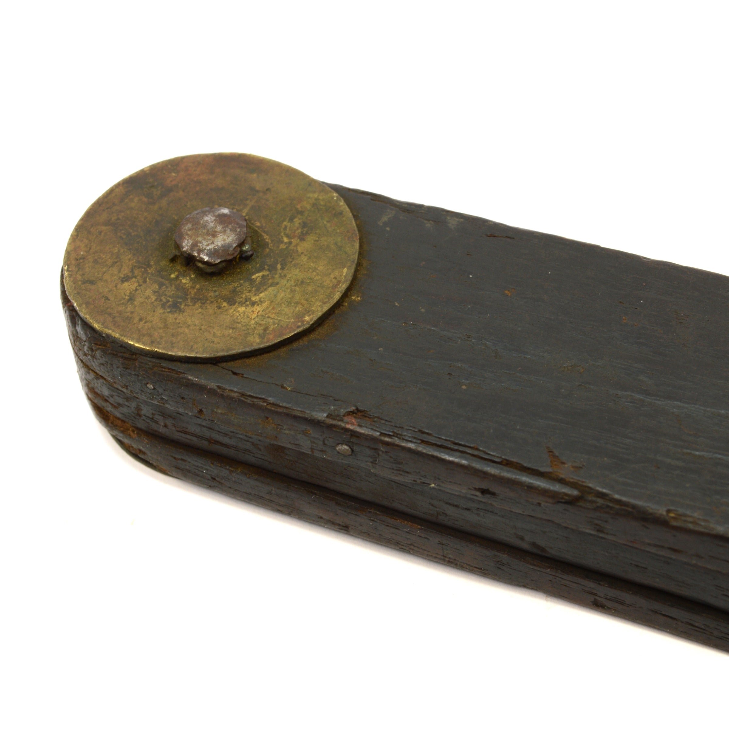 Antique 18th/19th Century Ebony & Brass Shipwright's Bevel - Primitive Shipbuilding Tool for Woodworking, Nautical Decor & Maritime History Enthusiasts