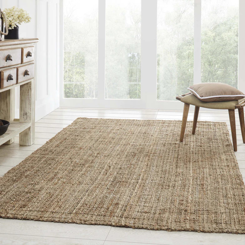 Kula Braided Jute Handwoven Reversible Indoor Area Rug - Boho Chic Home Decor for Living Room, Bedroom & Nursery - Eco-Friendly Natural Fiber Floor Mat
