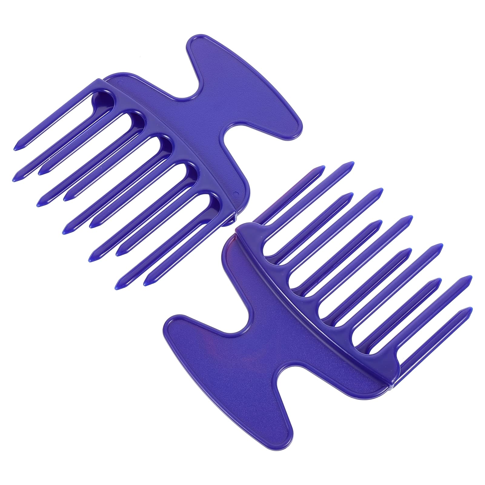 Lurrose 2-Pack Afro Combs - Wide Tooth Detangling Comb for Natural Hair, Wigs & Braids - Double Fist Pick Hair Styling Tool for Men & Women (Blue) | Perfect for Daily Hair Care, Salon Styling & Travel