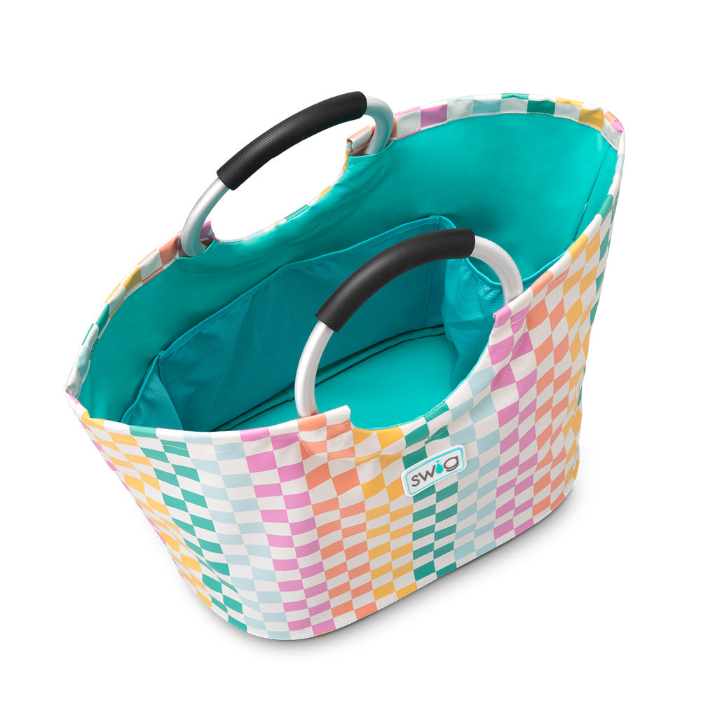 Check Mate Loopi Tote Bag - Stylish & Durable Reusable Shopping Bag for Women - Perfect for Groceries, Beach, Work & Travel