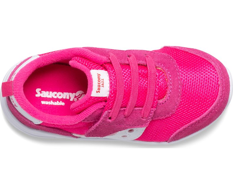 Saucony Jazz Riff Pink & White Baby Toddler Sneakers - Lightweight Walking Shoes for Kids - Perfect for Playground, School & Everyday Wear