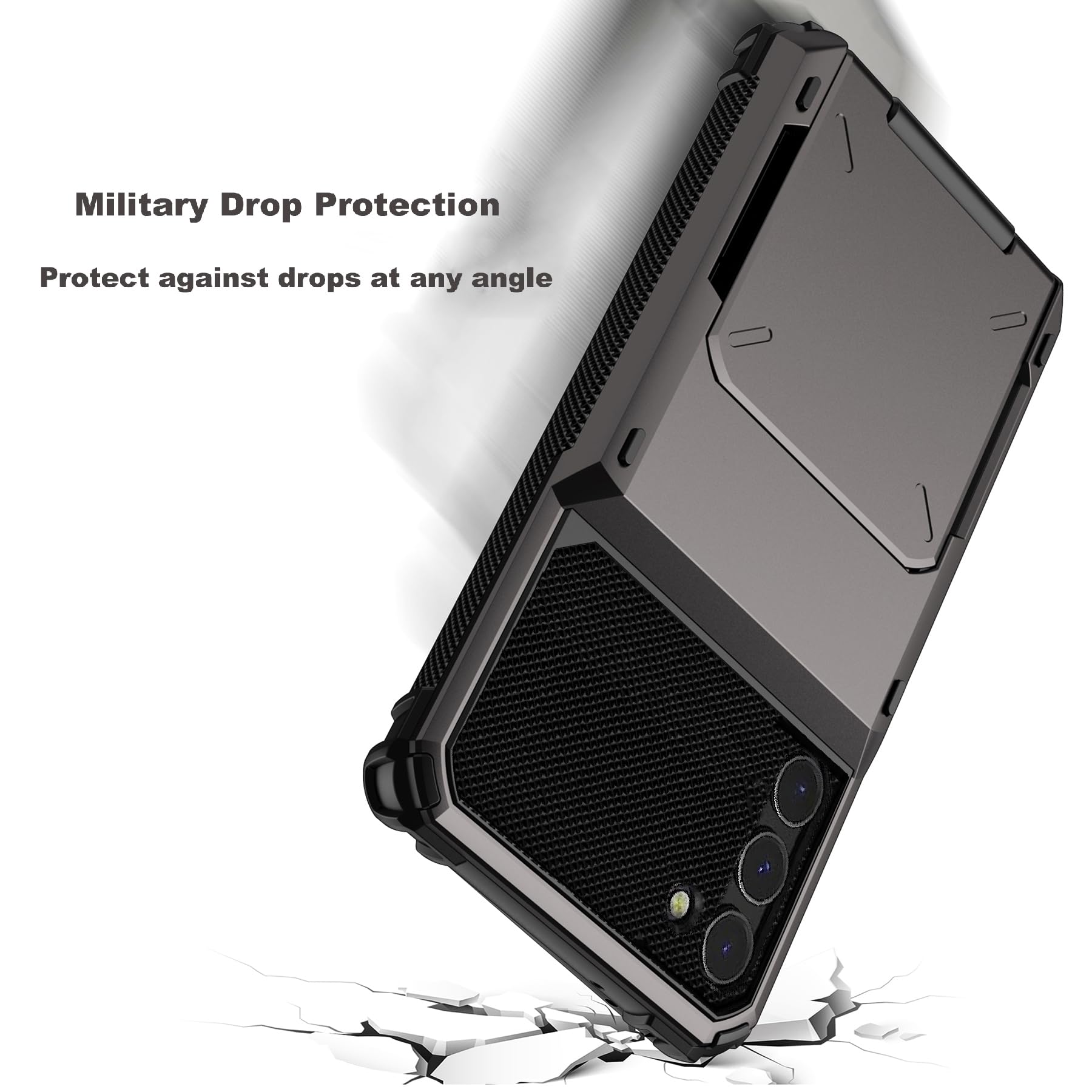 Samsung Galaxy S23 Wallet Case with Card Holder - Store 5 Cards, Hidden Card Slot, Heavy Duty Dual Layer Shockproof Protection - Perfect for Travel, Work & Everyday Use (Grey)