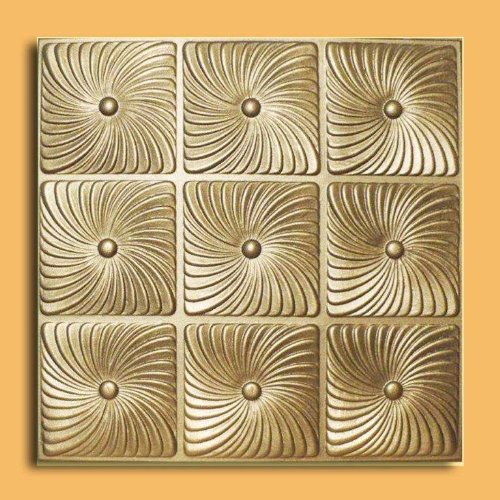 20x20 Inch Prato Gold Foam Ceiling Tile - Premium Soundproof & Decorative Tiles for Home Theater, Office, and Restaurant Ceiling